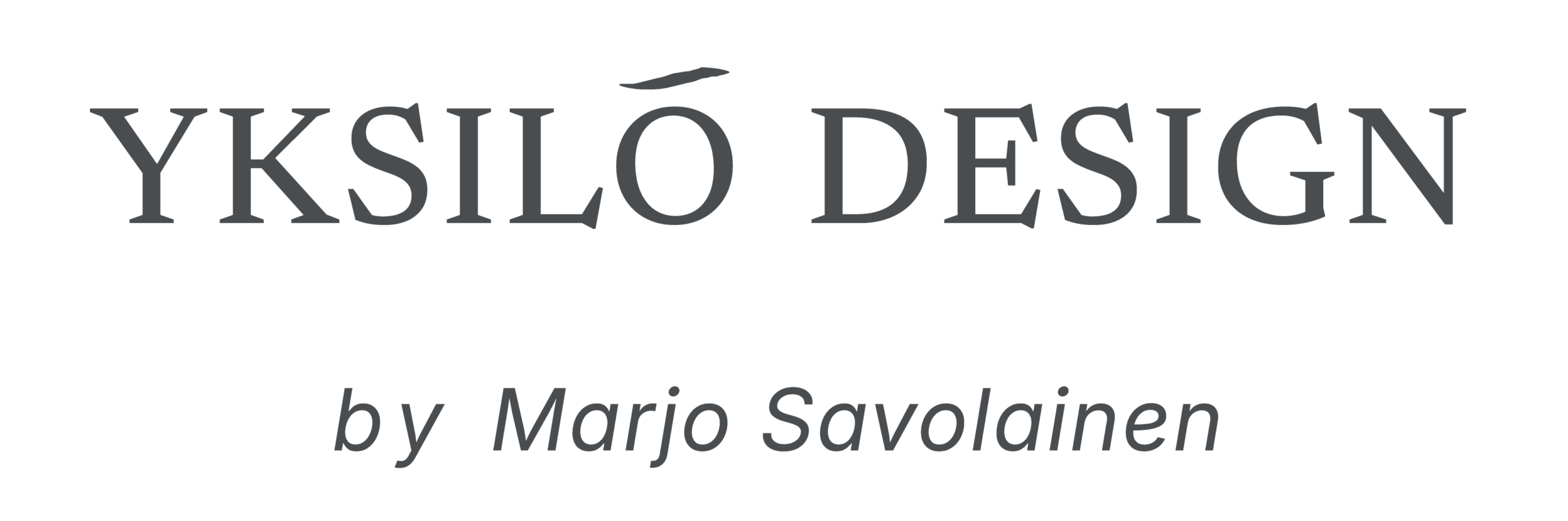 Logo jossa lukee Yksilö Design by Marjo Savolainen